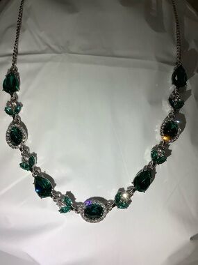 Givenchy ~Glass Stone Frontal Necklace